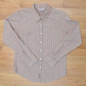 Coudveil Shirt Long Sleeve Cotton Pearl Snap Button Womens Medium